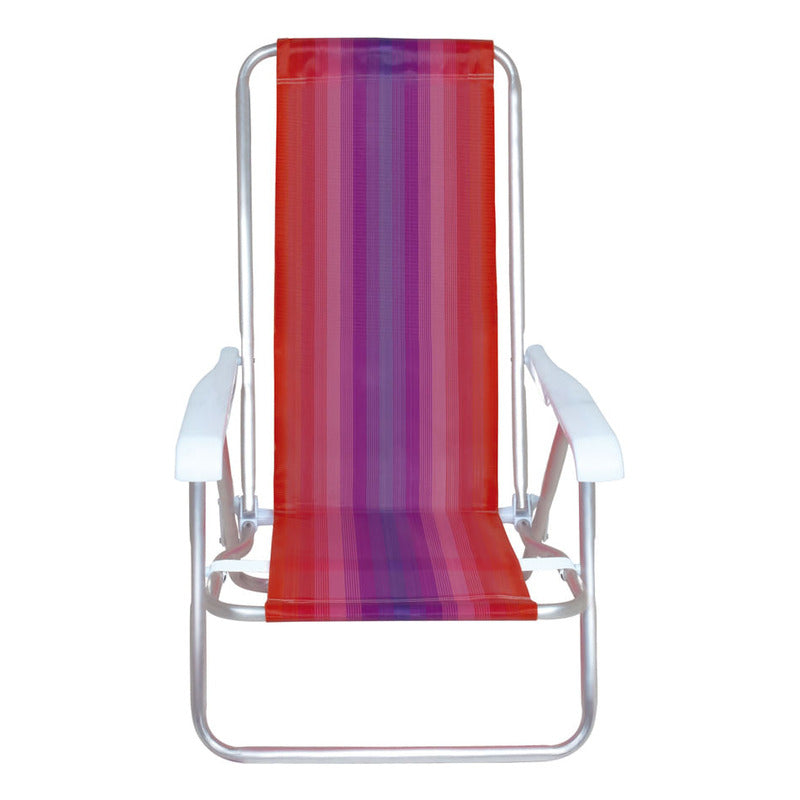 Reposera Aluminio 4 Posiciones Roja Combinada Exahome Rojo
