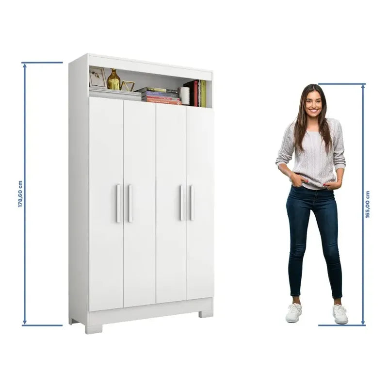 Placard Premium Ropero Exahome Multiuso 4 Puertas Exclusivo Blanco