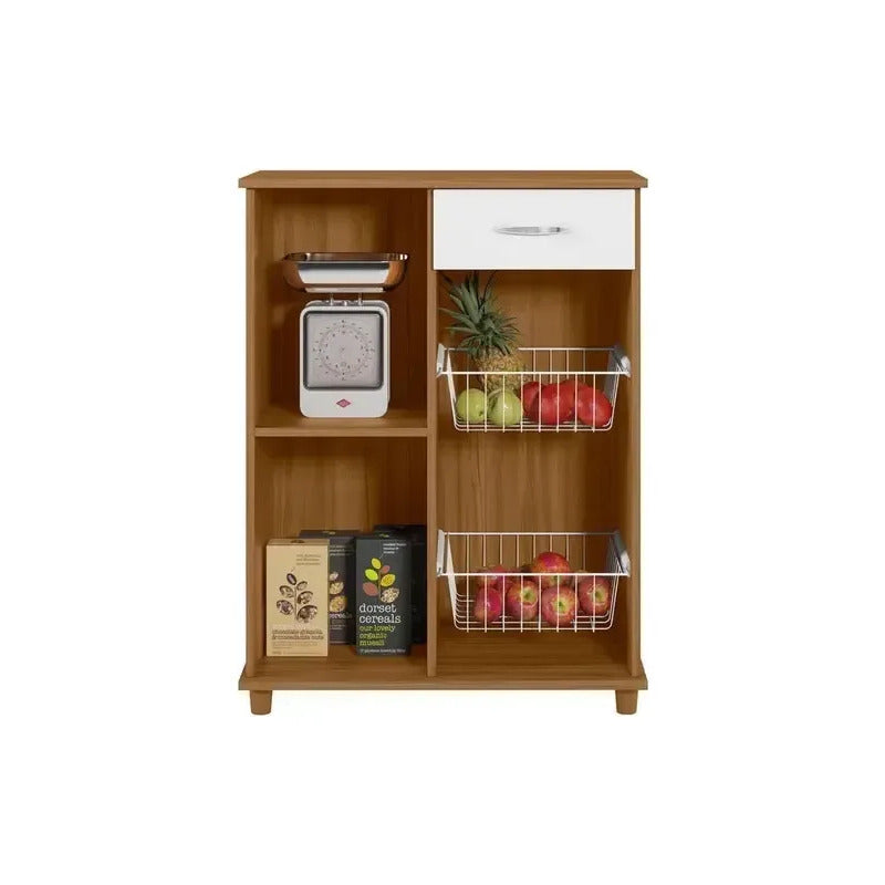 Porta Microondas Organizador De Cocina Despensero Exahome Roble