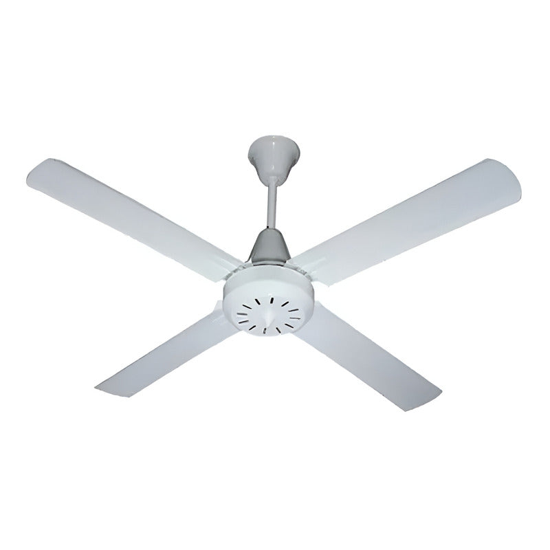 Ventilador De Techo Exahome 60 Con 4 Palas De Metal Color Blanco Estructura Color Blanco, 1.2m De Diámetro 1.2 M