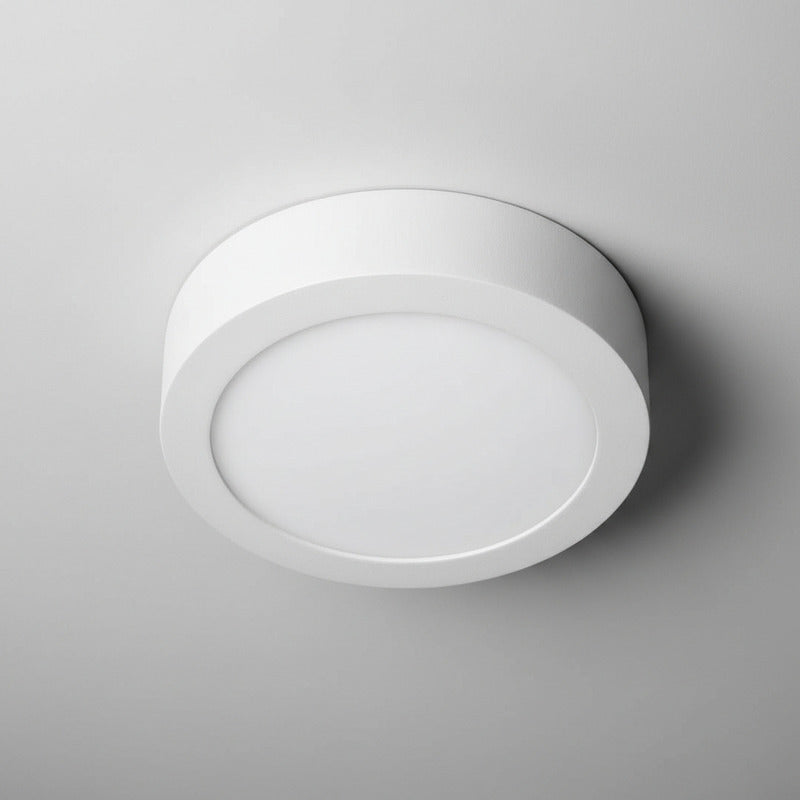 Plafon Con Base Redondo Circular 12w Luz Fria Blanco Frío