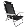 Reposera Premium Exahome De Aluminio Negra Plegable Unica Color Negro