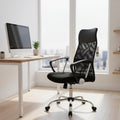 Silla De Oficina Exahome Ergonomica Negra Premium Metalica Negro Malla