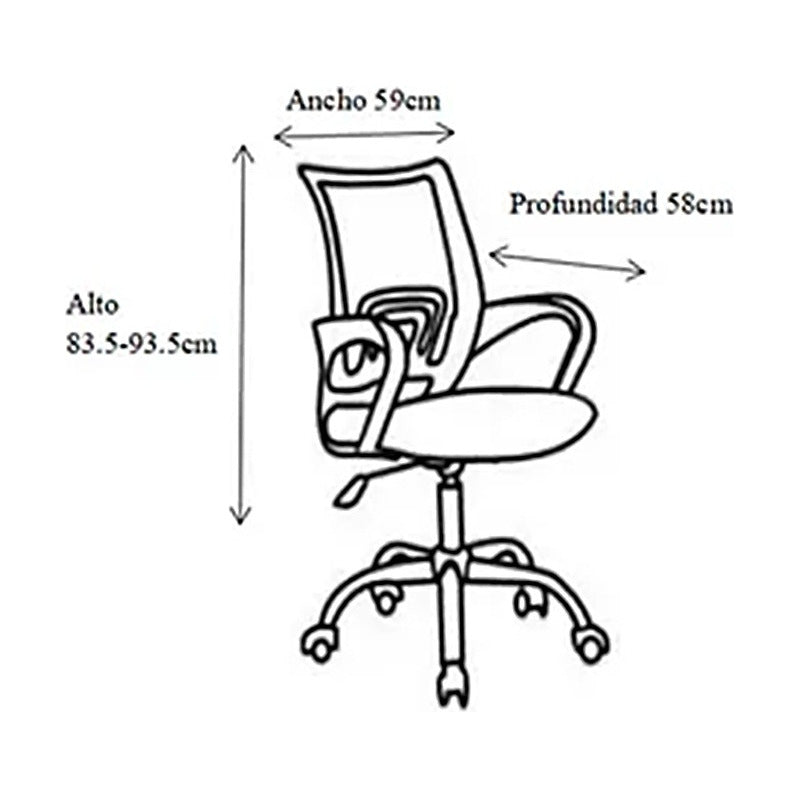 Silla De Escritorio Oficina Exahome Gas Ergonómica Negra Negro Malla