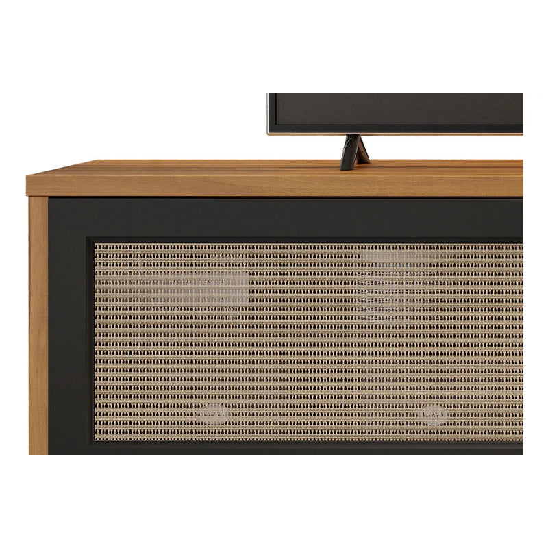 Rack Tv Premium Con Puerta Exahome Nordico 60 Pulgadas Negro