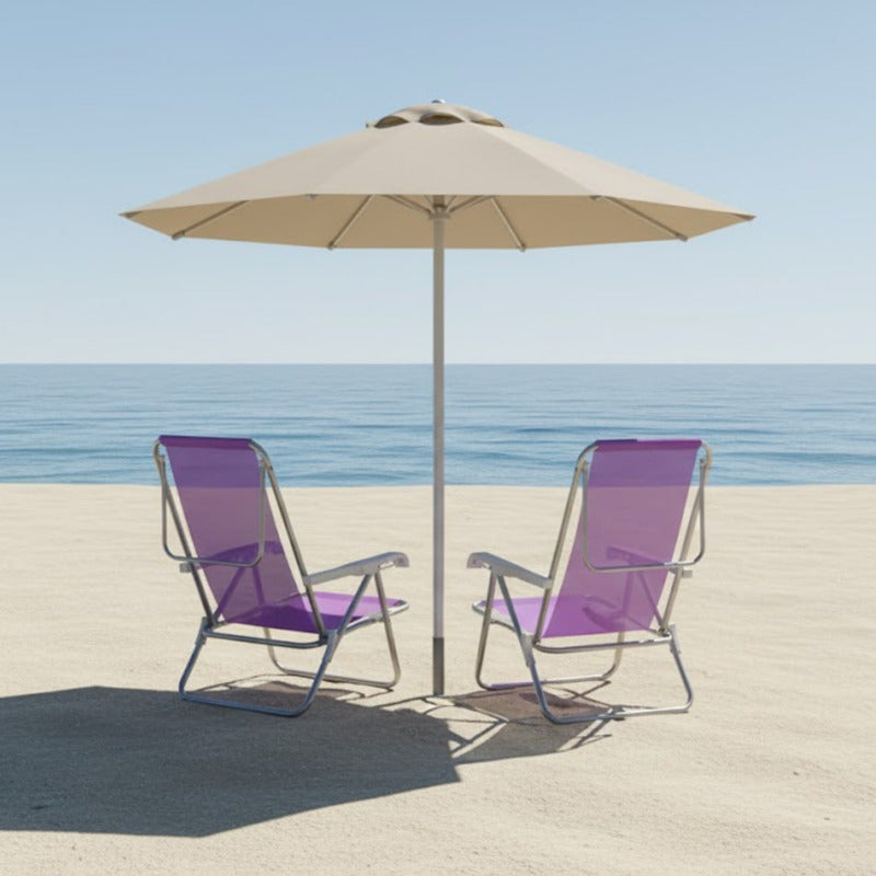 Combo 2 Reposeras 5 Posiciones + Carro P Tienda Oficial Negro