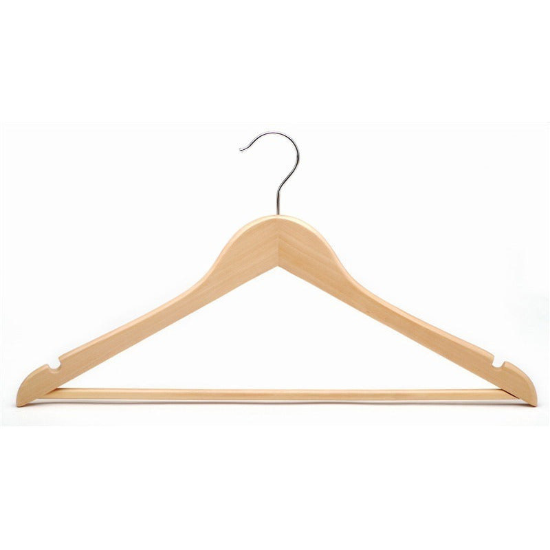 Perchas De Madera Lustrada Exahome Elegante Pack 48 Unidades Natural