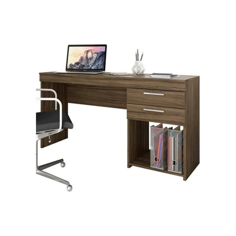 Escritorio Exahome Mesa De Pc Con Corredera Metálica Premium Nogal