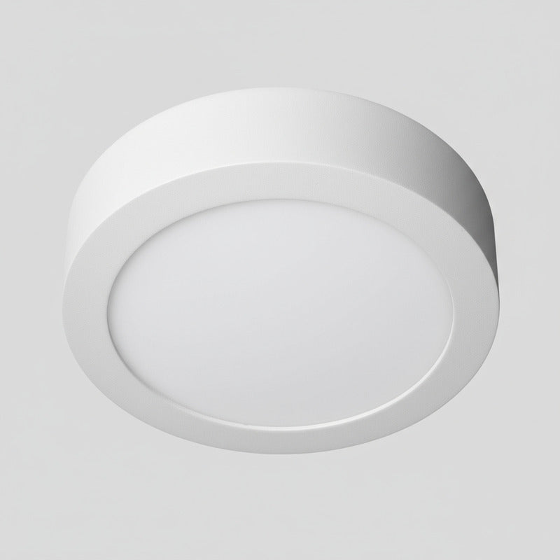 Plafon Redondo Con Base Circular 18w Luz Fria Pack 5u Blanco Frío