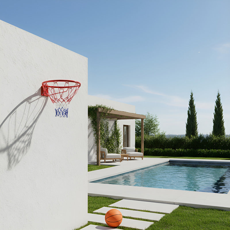 Aro De Basket Nº 7 Reforzado Con Red Y Resorte + Pelota Nª5