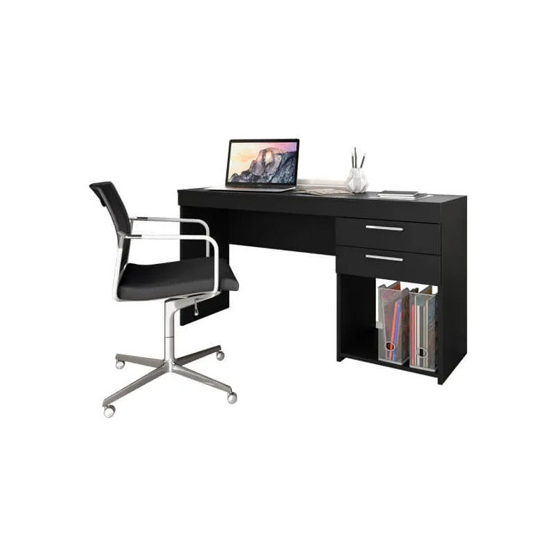 Escritorio Exahome Mesa De Pc Con Corredera Metálica Premium Negro