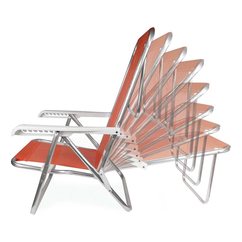 Silla Reposera Aluminio Sannet 8 Posiciones Playa Jardin