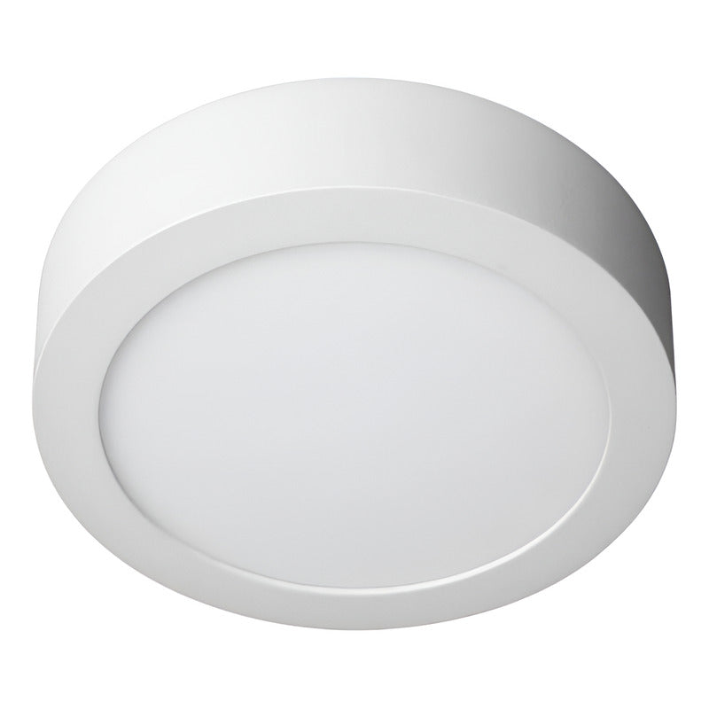 Plafon Con Base Redondo Circular 12w Luz Calida Blanco Cálido