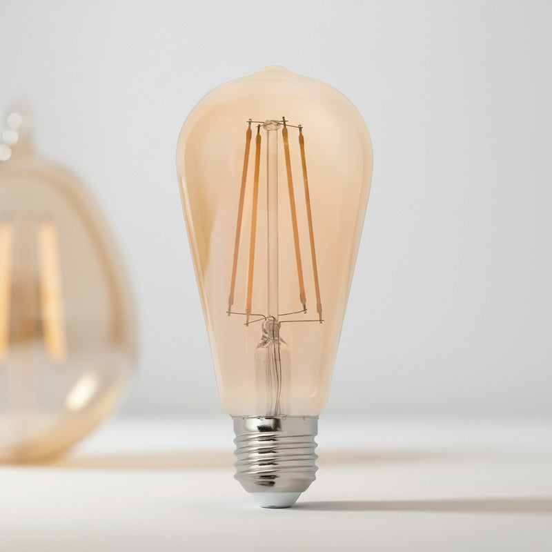 Lampara Tubular Led Filamento Foco Ambar 6w Ámbar