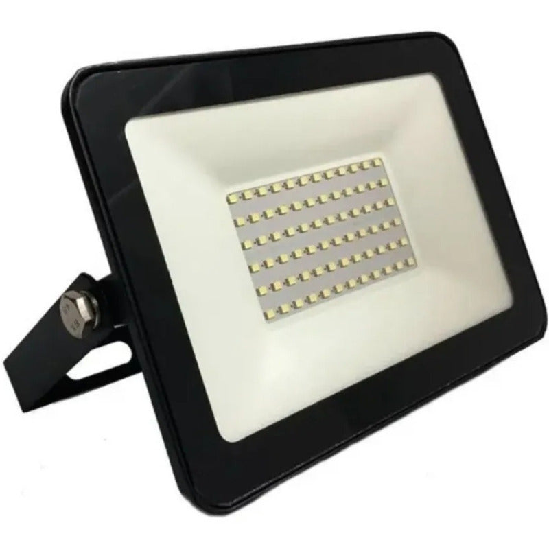 Reflector Proyector Aluminio Led 50w Luz Fria Pack 10u Negro Blanco Frío