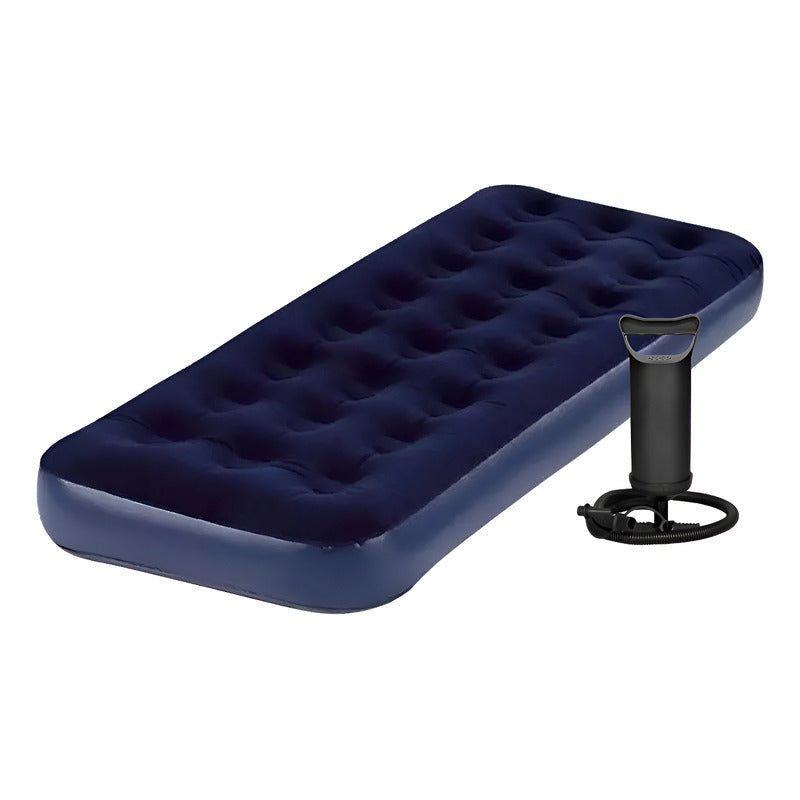 Colchon Inflable 1 Plaza Con Inflador Exahome Incluye Parche Azul