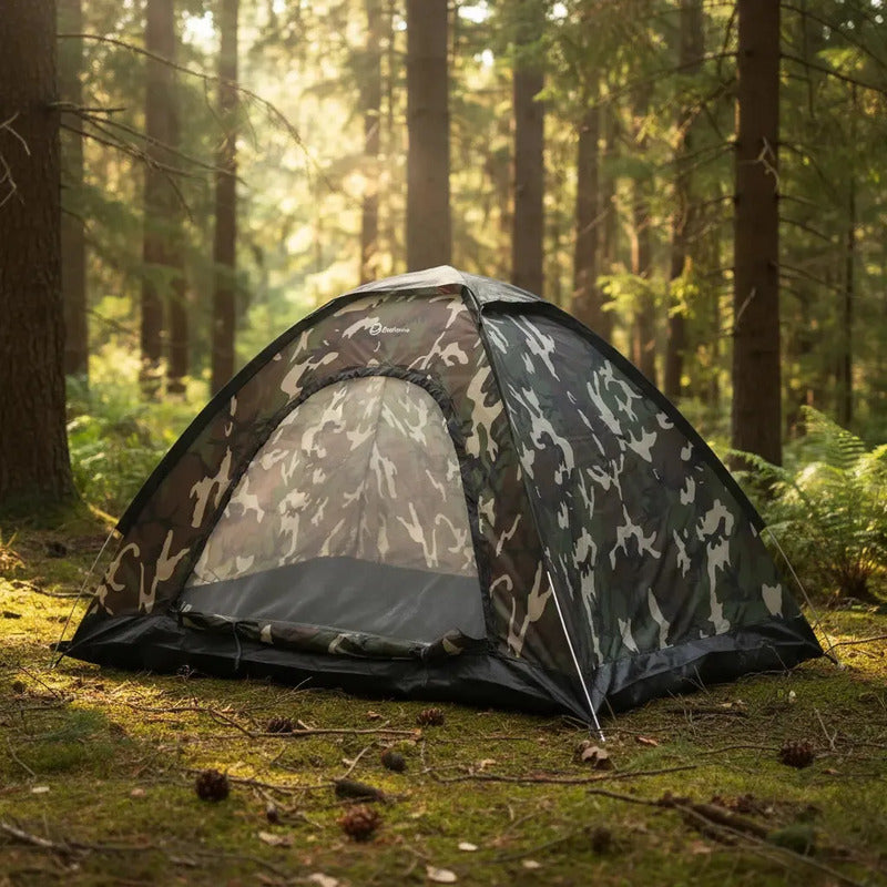 Carpa Iglú Exahome Jxct-1011 2p Camuflada 1000mm Bolso Verde