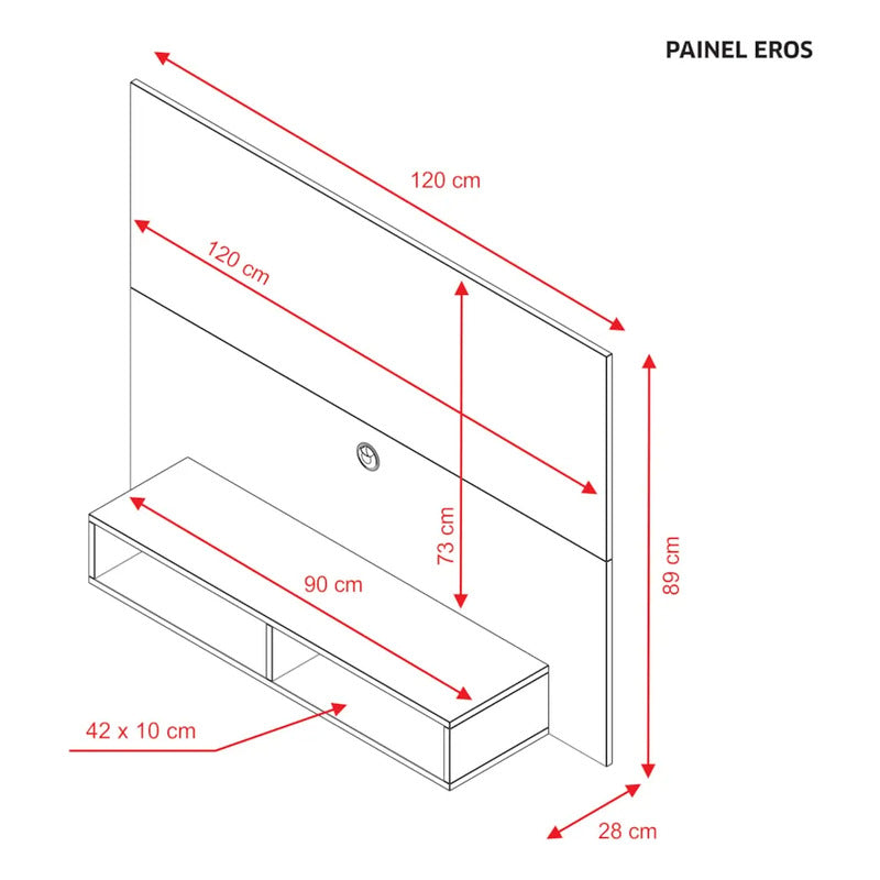 Rack Plus Exahome Mueble Para Tv Moderno Y Funcional Pared Blanco