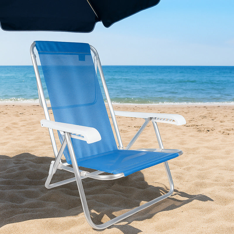 Silla Reposera Aluminio Sannet 8 Posiciones Playa Jardin