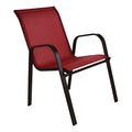 Silla Jardín Patio Interior Exterior Reposera Sling Apilable Color Bordó