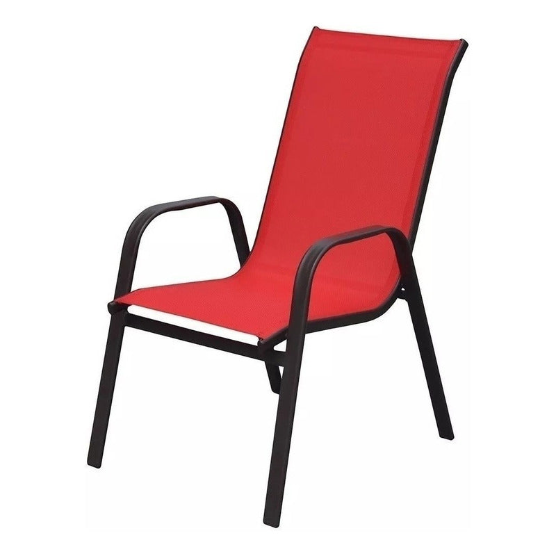 2 Sillas Reposera Textileno Apilable Jardin Country Hogar
