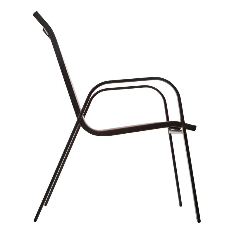 Silla Reposera Textileno Apilable Jardin Hogar Evento Countr Color Bordó