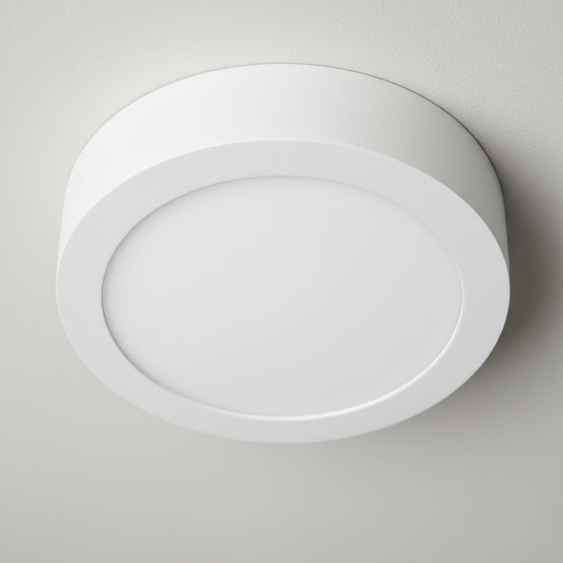 Plafon Redondo Con Base Circular 18w Luz Fria Pack 10u Blanco Frío
