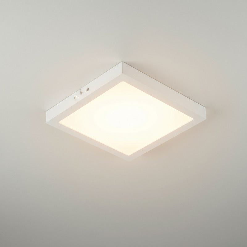 Plafon Cuadrado Con Base 18w Led Luz Calida Pack 20u Blanco Cálido