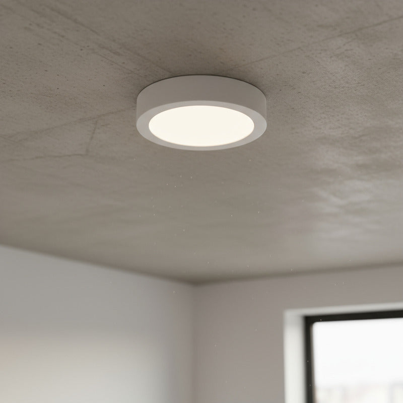 Plafon Redondo Con Base Circular 18w Luz Fria Blanco