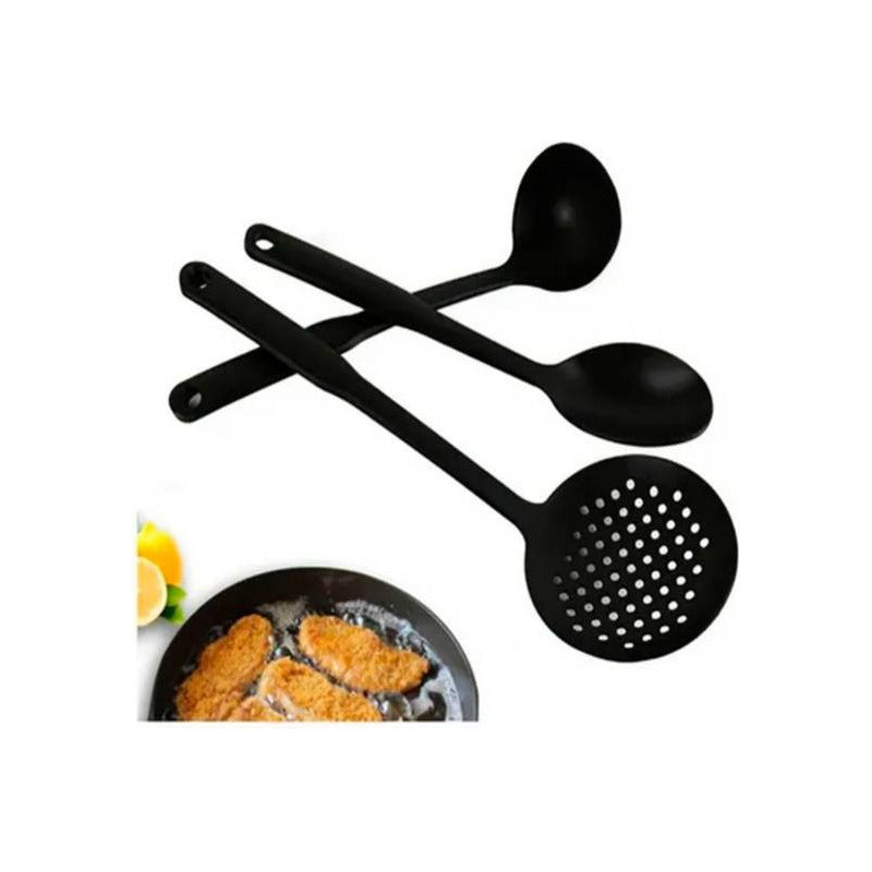 Juego 6 Utensillos Espatula Espumadera P/ Ceramica Teflon