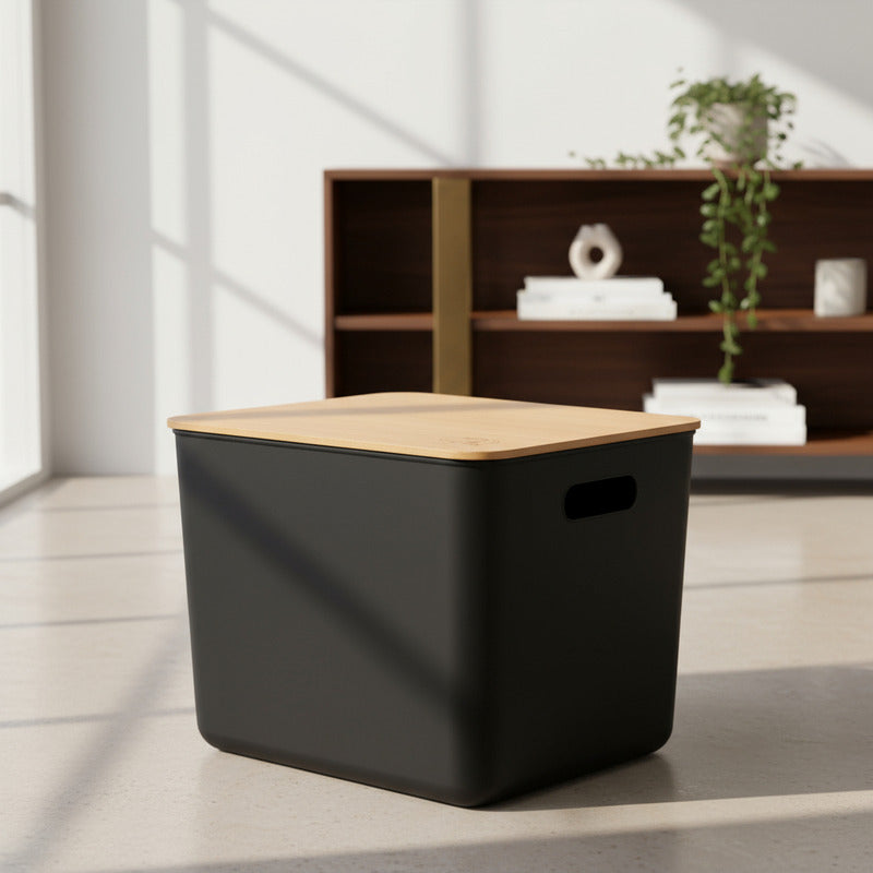 Cajas Organizadoras Paris Tapa De Madera Exahome X 3 Cajas