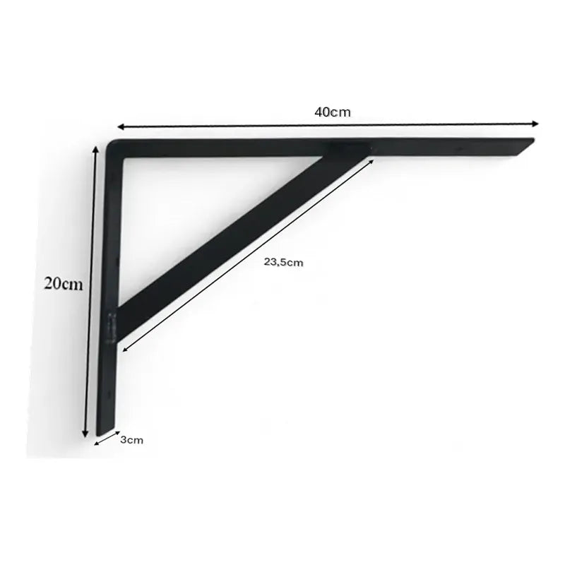 Ménsula Exahome Con Travesaño Negra 40cm Soporte Estantes