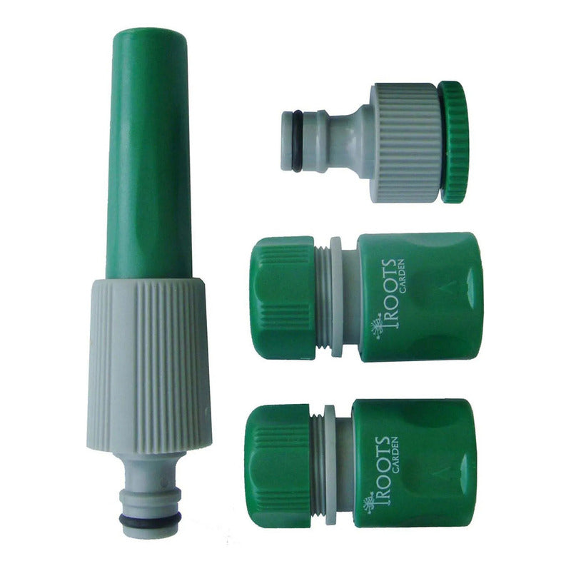 Kit De Manguera 10mts 3 Acoples Rapidos Y Lanza Agua Verde