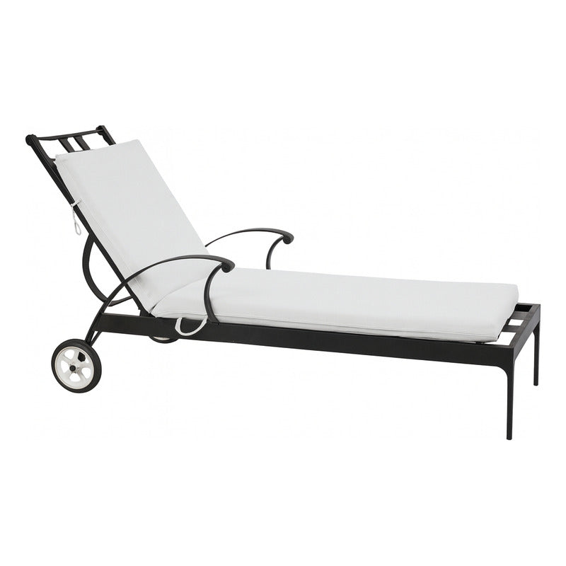 Colchoneta 190x60 P/ Camastro Reposera Exterior Impermeable Blanco