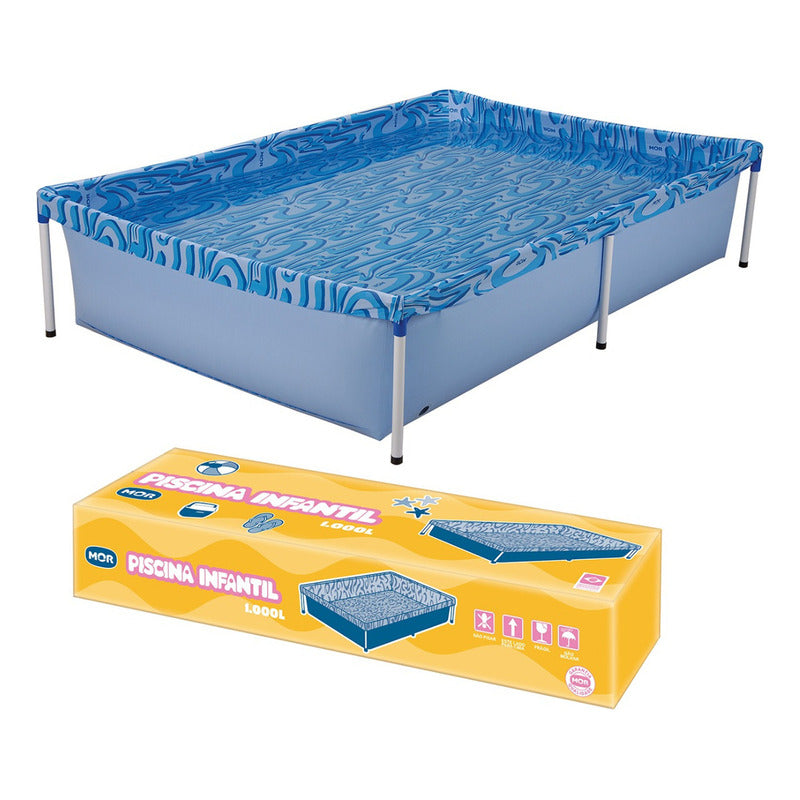Pileta Estructural Rectangular Mor 001002 Con Capacidad De 1000 Litros 1.26x1.89 M Azul Agua