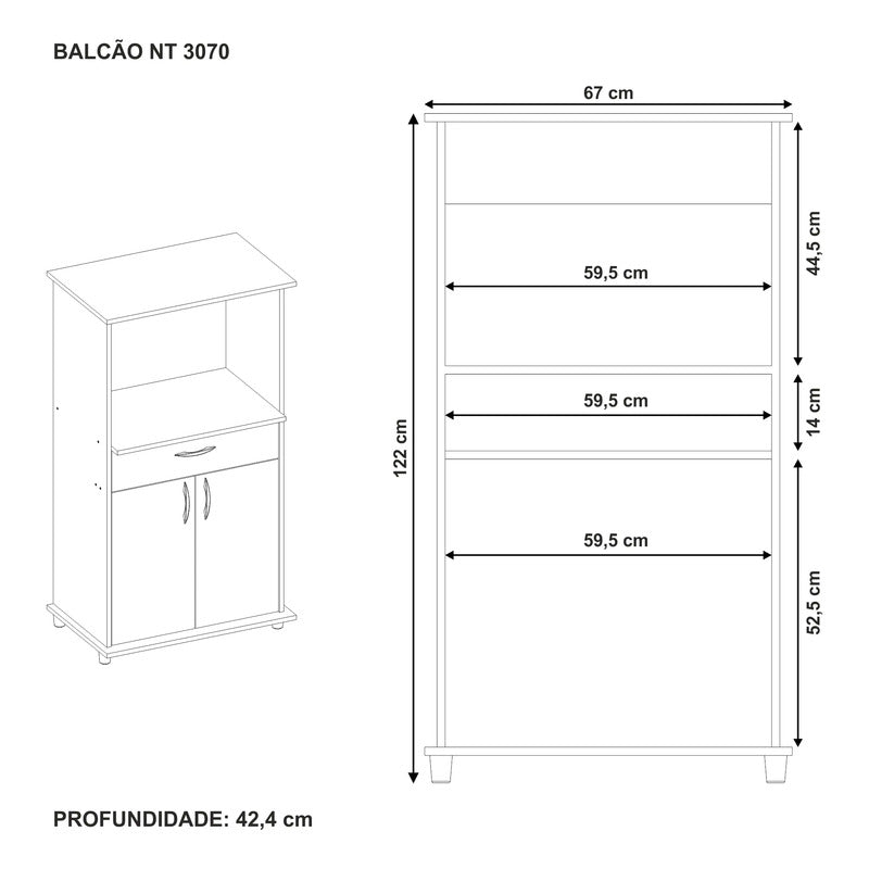 Organizador De Cocina Despensero Exahome Porta Microondas Blanco