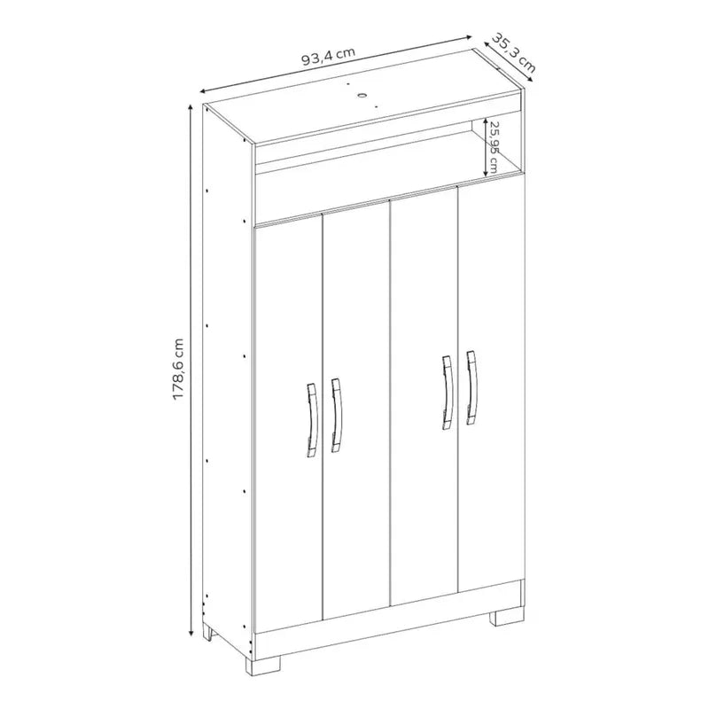Placard Premium Ropero Exahome Multiuso 4 Puertas Exclusivo Negro