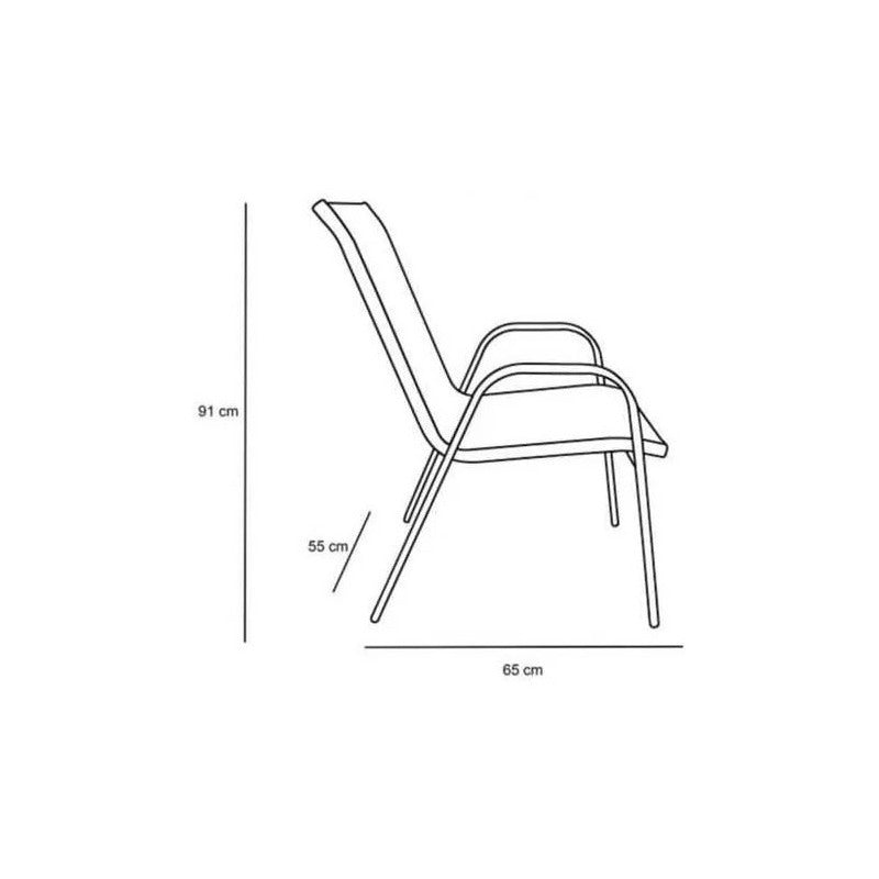 Silla Jardín Patio Interior Exterior Reposera Sling Apilable Gris