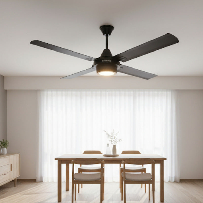 Ventilador De Techo Exahome Plafon Led 616 Skf Ind. Arg  1.2 M Negro Metálica 4