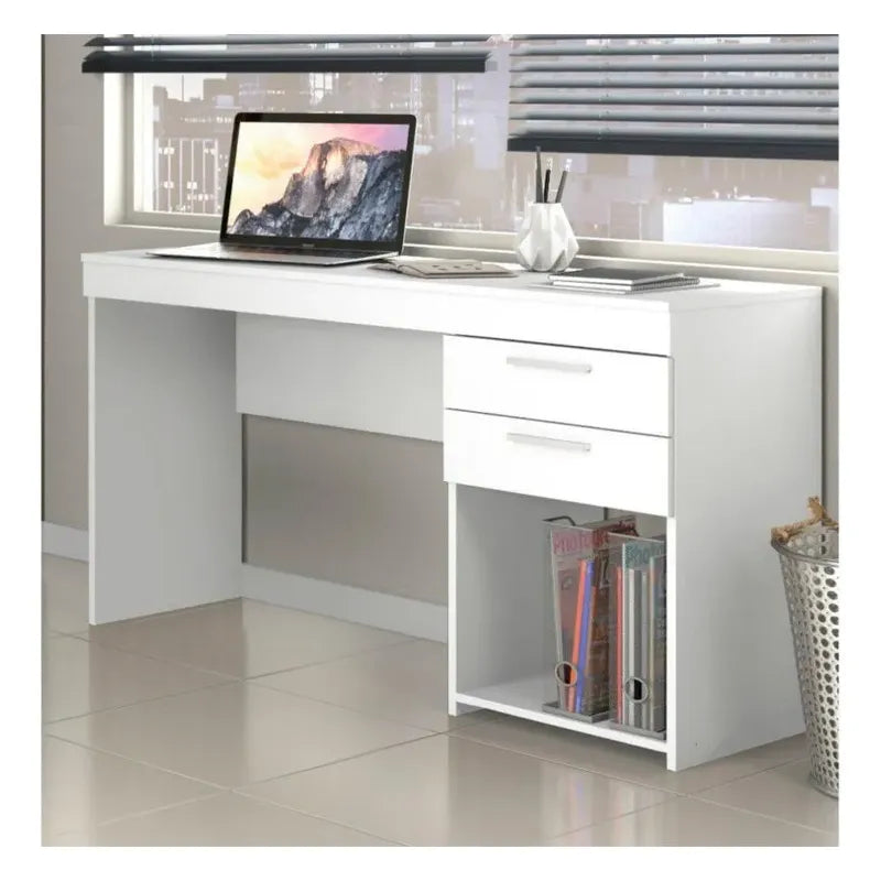 Escritorio Exahome Mesa De Pc Con Corredera Metálica Premium Blanco