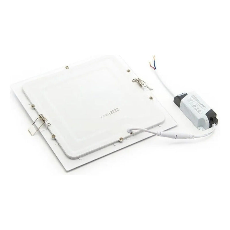 Plafon Cuadrado Led Embutible 18w Luz Fria Pack 10unid