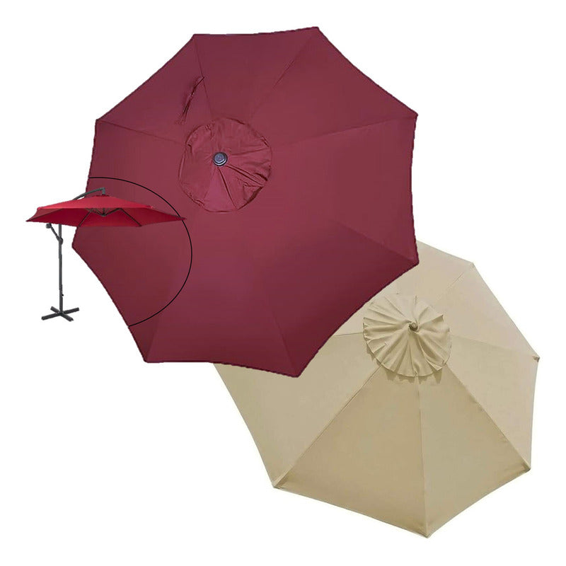 Repuesto Lona De Sombrilla Banana Lateral 3mts Poliester Color Beige