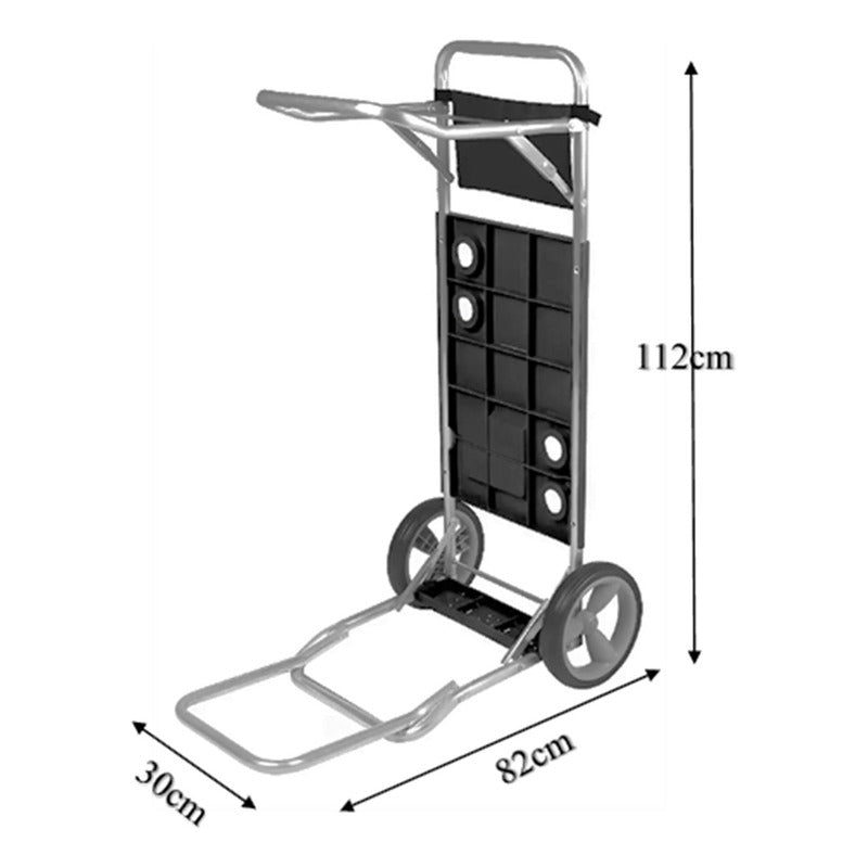 Carro Carrio Playero Mesa Porta Sillas Aluminio Extension Color Azul