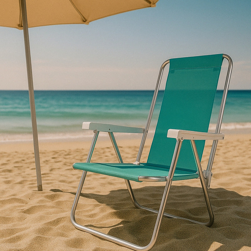 Silla Plegable Aluminio Reposera Sillon Playa Jardin Camping