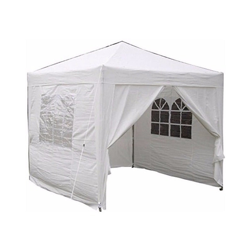 Gazebo De Rafia 3x3 Puerta Paredes Ventanas + Bolso Exahome Blanco