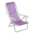 Reposera Silla Aluminio 8 Posiciones Exahome Playa Camping Lila