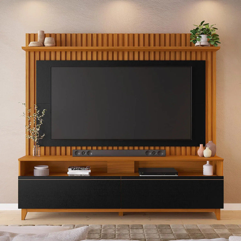 Rack Tv Completo Premium Exahome Mueble Televisión Exclusivo Negro