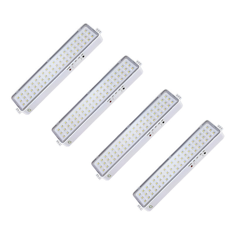 Pack 4 Luz De Emergencia Bateria Recargable 60 Led Industria Blanco