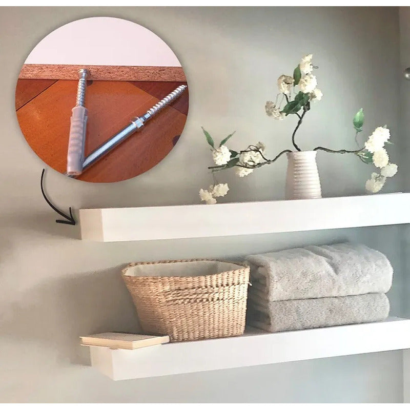 2x Soportes Invisibles Exahome Mensula Estante Flotante 9cm Plateado