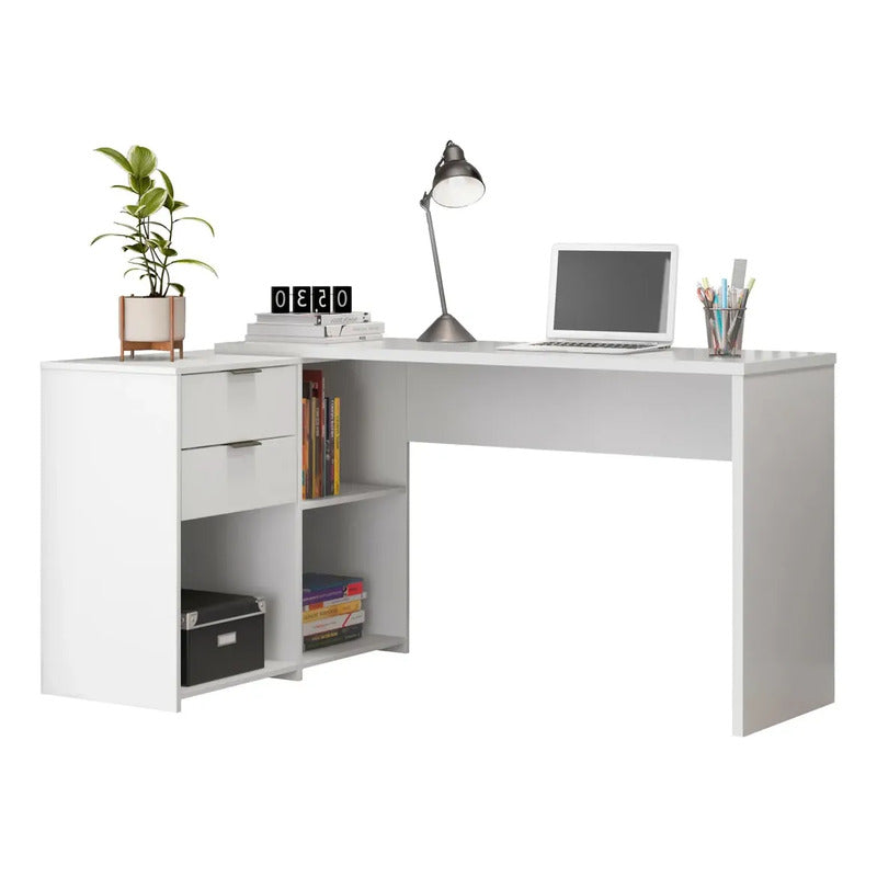 Escritorio Articulado Mesa De Computación Con Extension Blanco